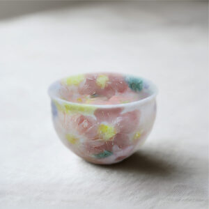 工房ゆずりは<br>紅彩花間取|福々碗(平型)