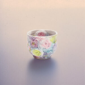 工房ゆずりは<br>彩ばら花紋|ぐい呑(丸)